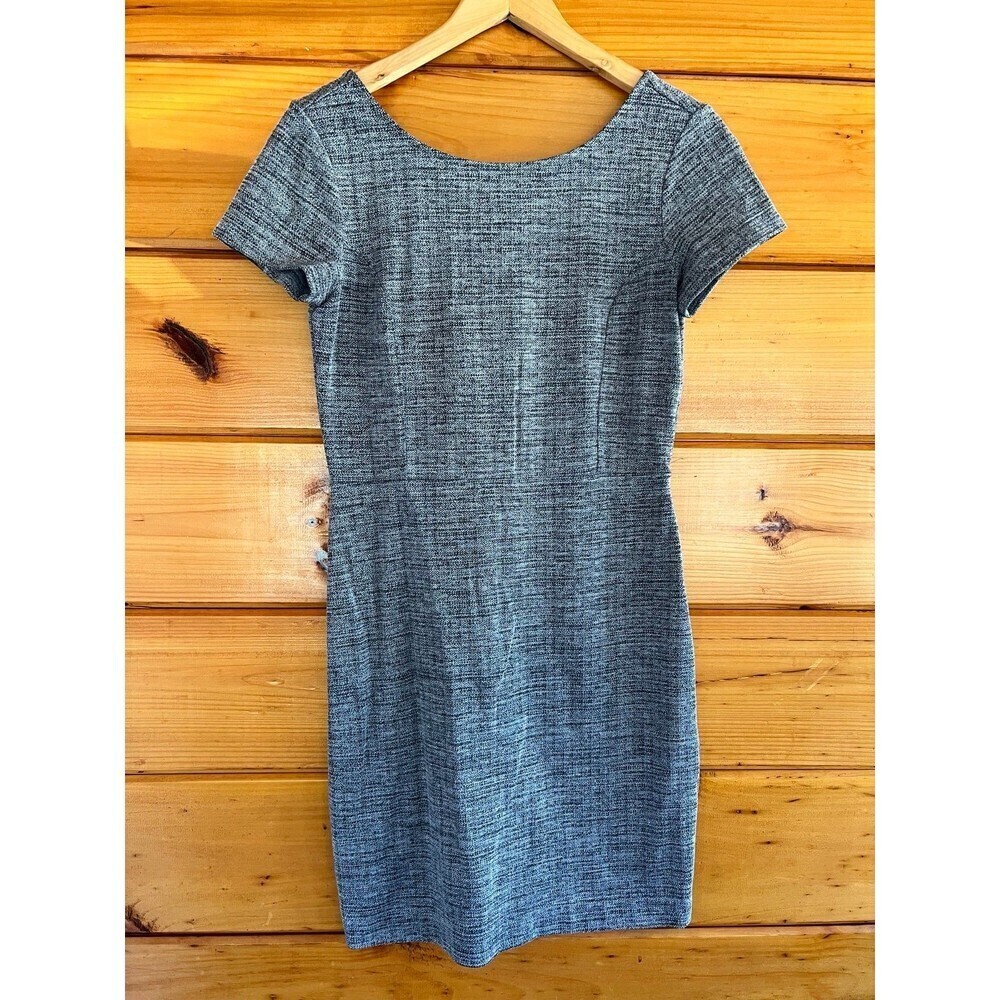 Banana Republic Women's Heather Gray Cap Sleeve Dress Side Zipper 4